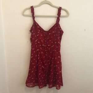 Abercrombie Red Floral Sleeveless Sundress SZ S